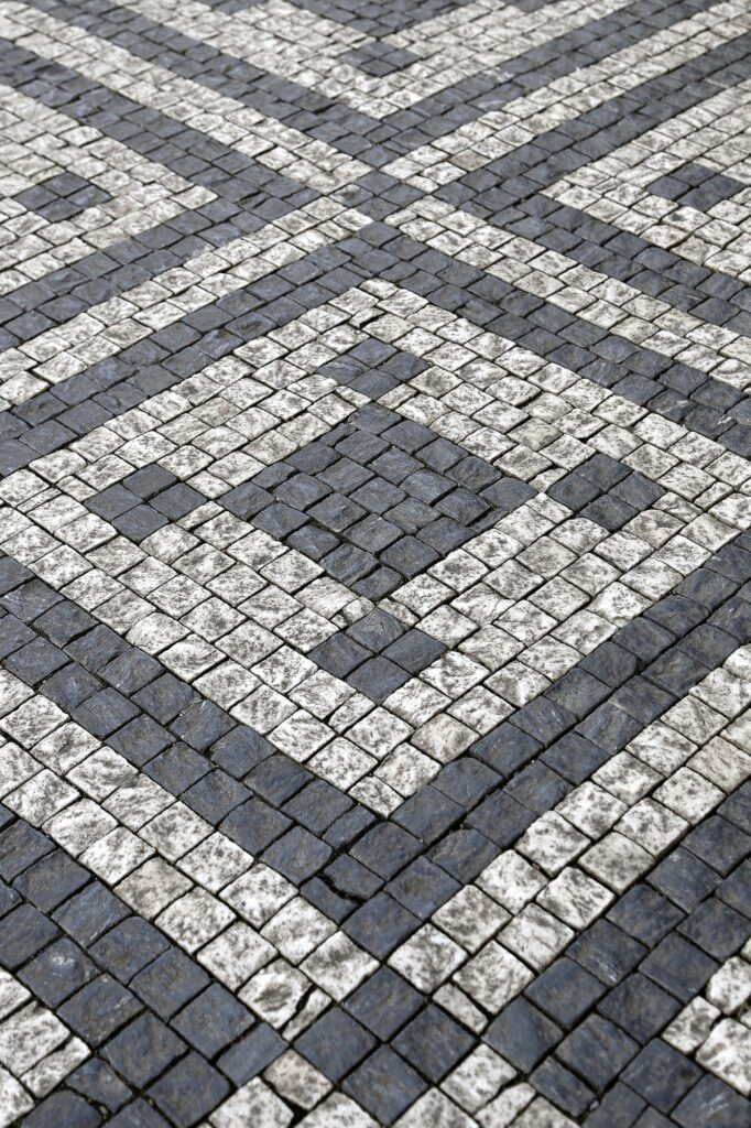 Paving stones with pattern